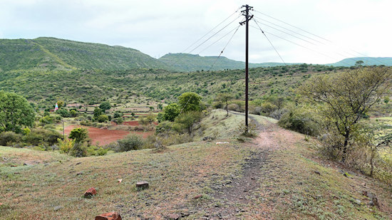 Power pole on old MG railway embankment near Alandi Pune