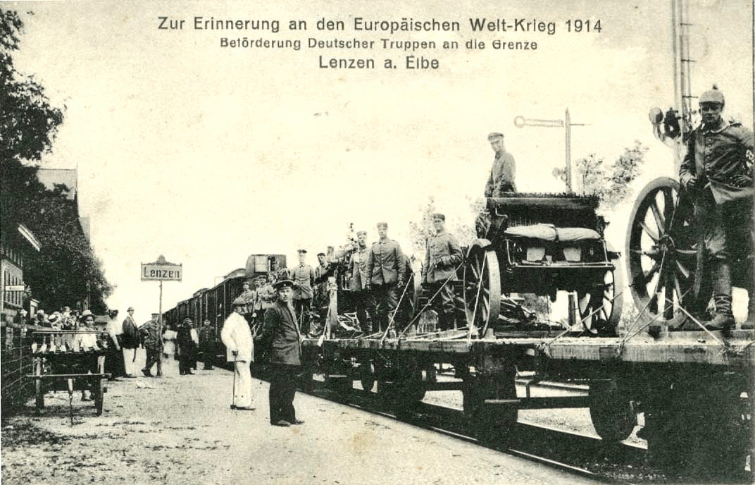 Truppentransport 1914, Lenzen Elbe
