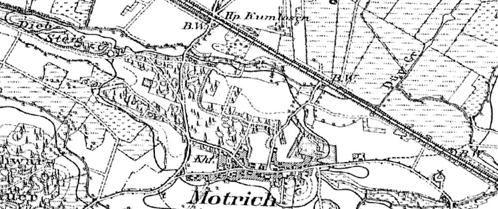 Historische Landkarte vom Haltepunkt Cumlosen bei Motrich, Lüneburger Bahn