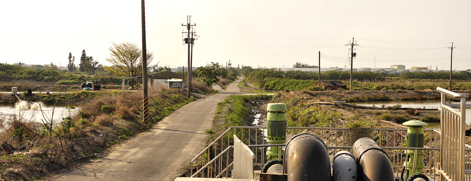 Bicycle path through the fish farms near BuDai, ChiaYi County